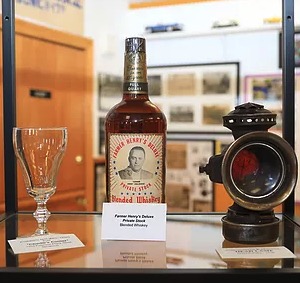 Henry Krajewski's glass and private whiskey stock.